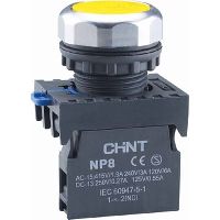 667125 - Кнопка управления NP8-11BND/5 1НО+1НЗ желтая AC110В-220В(LED) IP65 (R) (CHINT)