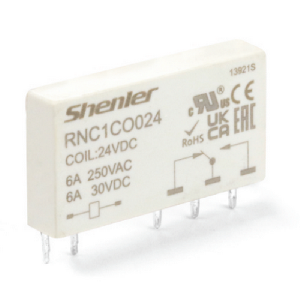 Реле интерфейсное RNC1CO024 с колодкой SNB05-E-B, винтовой зажим, 1CO, 6A(250VAC), 48VAC/DC, LED, W=6.2mm