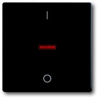 2CKA001751A3042 - Клавиша для механизма 1-клавишного выключателя, с красной линзой, с маркировкой "I/O", Future/Axcent/Carat/Династия, черный барха