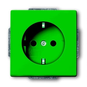2CKA002013A5323 - Розетка SCHUKO 16А 250В, со шторками, серия solo/future, цвет зелёный