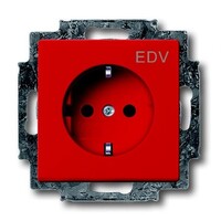 2CKA002013A5325 - Розетка SCHUKO 16А 250В с маркировкой EDV, со шторками, серия solo/future, цвет красный