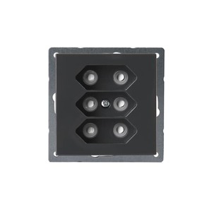 2TKA00000340 - Розетка 3*EuroSocket 6А 230В, без заземления, антрацит