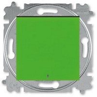 2CHH590146A6067 - Выключатель 1-клавишный с подсветкой, Levit, зелёный/дымчатый чёрный