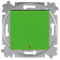 2CHH592545A6067 - Переключатель 1-кл. с контр. подсветкой, Levit, зелёный/дымчатый чёрный