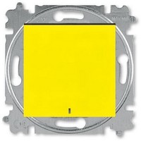 2CHH599147A6064 - Выключатель кнопочный 1-кл. с подсветкой, Levit, жёлтый/дымчатый чёрный