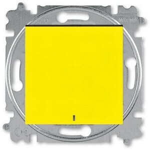 2CHH599147A6064 - Выключатель кнопочный 1-кл. с подсветкой, Levit, жёлтый/дымчатый чёрный