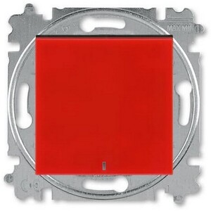 2CHH599147A6065 - Выключатель кнопочный 1-кл. с подсветкой, Levit, красный/дымчатый чёрный