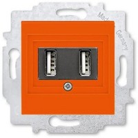 2CHH290040A6066 - USB зарядка двойная, Levit, оранжевый