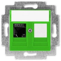 2CHH296117A6067 - Розетка компьютерная RJ45 кат.6+заглушка, Levit, зелёный