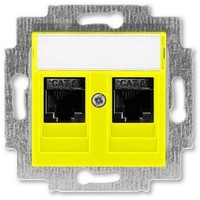 2CHH296118A6064 - Розетка компьютерная, 2хRJ45 кат.6, Levit, жёлтый