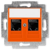2CHH296118A6066 - Розетка компьютерная, 2хRJ45 кат.6, Levit, оранжевый