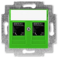 2CHH296118A6067 - Розетка компьютерная, 2хRJ45 кат.6, Levit, зелёный