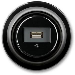 2CHK290420C4301 - Розетка USB ABB Decento чёрный фарфор