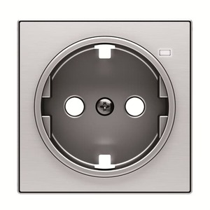 2CLA858880A1401 - Накладка для розетки SCHUKO с линзой для контрольной подсветки, серия SKY, цвет нержавеющая сталь