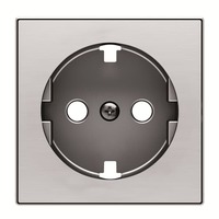 2CLA858890A1401 - Накладка для розетки SCHUKO с плоской поверхностью, серия SKY, цвет нержавеющая сталь