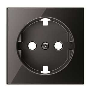 2CLA858890A2501 - Накладка для розетки SCHUKO с плоской поверхностью, серия SKY, цвет стекло чёрное