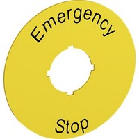 1SFA616915R1005 - Шильдик круглый KTC15-1005 пластиковый желтый EMERGENCY STOP