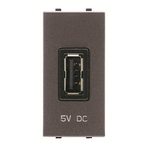 2CLA218520N1801 - Механизм USB зарядного устройства, 1М, 2000 мА, 5В, серия Zenit, цвет антрацит