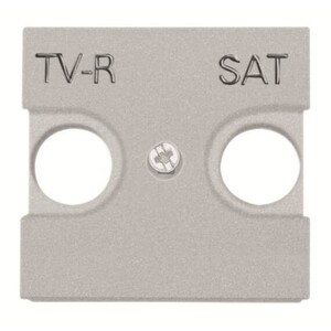 2CLA225010N1301 - Накладка для TV-R-SAT розетки, 2-модульная, серия Zenit, цвет серебристый