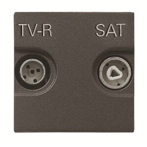 2CLA225130N1801 - Розетка TV-R-SAT одиночная с накладкой, серия Zenit, цвет антрацит