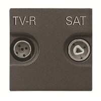 2CLA225170N1801 - Розетка TV-R-SAT оконечная с накладкой, серия Zenit, цвет антрацит