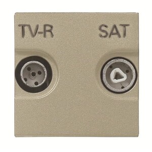 2CLA225170N1901 - Розетка TV-R-SAT оконечная с накладкой, серия Zenit, цвет шампань