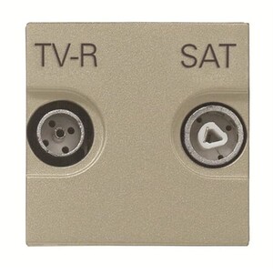 2CLA225180N1901 - Розетка TV-R-SAT проходная с накладкой, серия Zenit, цвет шампань