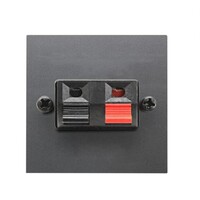 2CLA225710N1801 - Механизм аудиоразъёма для подключения громкоговорителей/динамиков (прищепки), чёрный+красный, 2-модульный, серия Zenit, цвет антраци