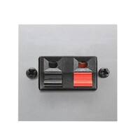 2CLA225710N1301 - Механизм аудиоразъёма для подключения громкоговорителей/динамиков (прищепки), чёрный+красный, 2-модульный, серия Zenit, цвет серебристый