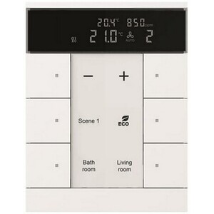 2CKA006330A0060 - SBC/U6.0.1-884 Регулятор комнатной температуры с датчиками CO2/влажности, 6-клавишный, белый бархат