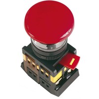 Кнопка AEAL22 "Грибок"с фиксацией красный d22мм 240В 1з+1р IEK