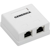 Розетка инф. настенная RJ45 кат. 5Е FTP 2 порта GENERICA