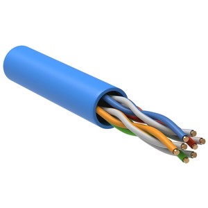 ITK Кабель связи витая пара U/UTP, кат.5E 4х2х24AWG solid, PVC, 305м, синий