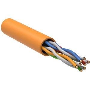 ITK Кабель связи витая пара U/UTP, кат.5E 4x2х24AWG solid, LSZH, 305м, оранжевый