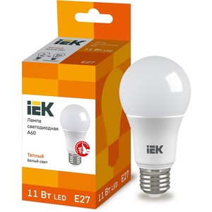 Лампа светодиодная ECO A60 шар 11Вт 230В 3000К E27 IEK