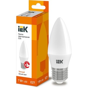 Лампа светодиодная ECO C35 свеча 7Вт 230В 3000К E27 IEK