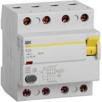 Выключатель дифференциальный (УЗО) ВД1-63 4Р 63А 30мА тип А IEK