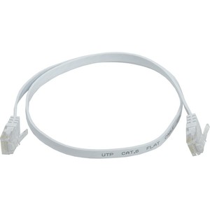 ITK Коммутационный шнур плоский кат.6 UTP 0,5м белый