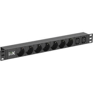 ITK PDU 7 розеток нем. ст. + 2 С13 1U каб. 2м нем. ст.