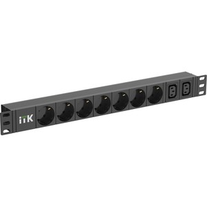 ITK PDU 7 розеток нем. ст. + 2 С13 1U каб. 2м C14