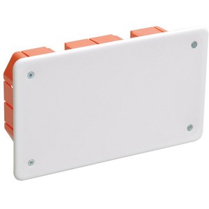 Коробка КМ41006 распаячная для твердых стен 172x96x45 (с саморезами, с крышкой)