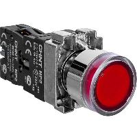 574080 - Кнопка управления NP2-BW3461 плоская, красная, 1НО  AC/DC230В(LED), IP40 (R) (CHINT)