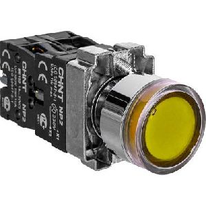 575779 - Кнопка управления NP2-BW1561 выступающая, желтая, 1НО, AC/DC230В (LED), IP40 (R) (CHINT)