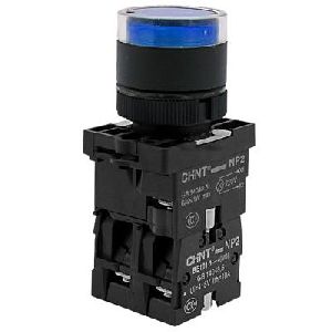 575725 - Кнопка управления NP2-BW3665 плоская, синяя, 1НО+1НЗ, AC/DC230В (LED), IP40 (R) (CHINT)