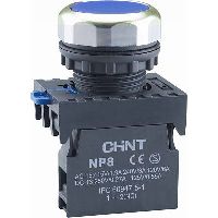 667126 - Кнопка управления NP8-11BND/6 1НО+1НЗ синяя AC110В-220В(LED) IP65 (R) (CHINT)