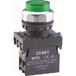 667310 - Кнопка управления NP8-10GND/3 1НО зеленая AC110В-220В(LED) IP65 (R) (CHINT)