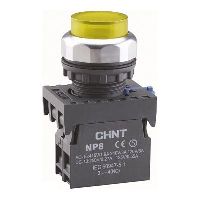 667332 - Кнопка управления NP8-10GND/5 1НО желтая AC110В-220В(LED) IP65 (R) (CHINT)