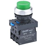 667312 - Кнопка управления NP8-11GND/3 1НО+1НЗ зеленая AC110В-220В(LED) IP65 (R) (CHINT)