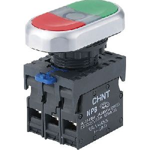667629 - Двойная, кнопка NP8-02SD/6 синий AC110-230В(LED), 2НЗ, IP65 (R) (CHINT)