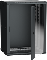ITK Шкаф LINEA W 12U 600х450мм дверь стекло черный RAL9005